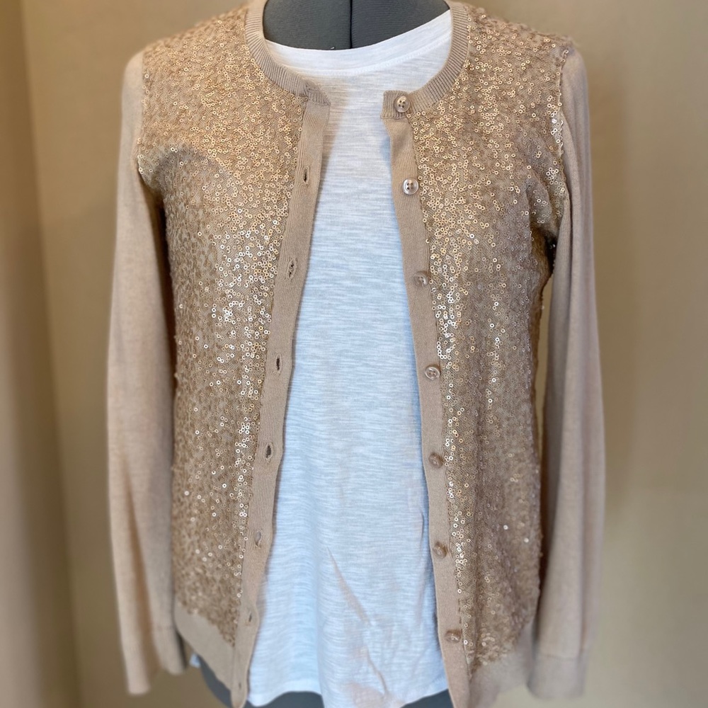 Ann Taylor Sequined Cardigan Sweater